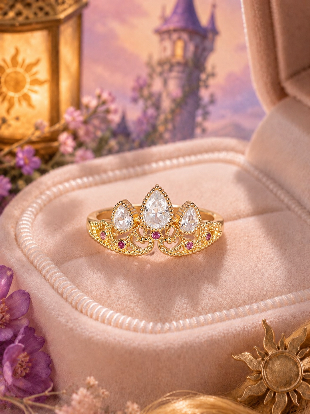 Anillo Enredados | Baño de oro + CAJA DE REGALO + TARJETA 👑💜✨